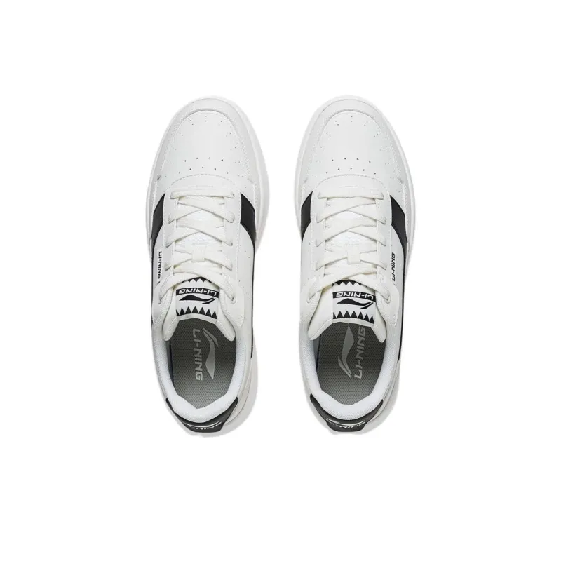 LiNing Qingshi Non slip Lightweight Low Top Skateboard Shoes Men's White Black-3