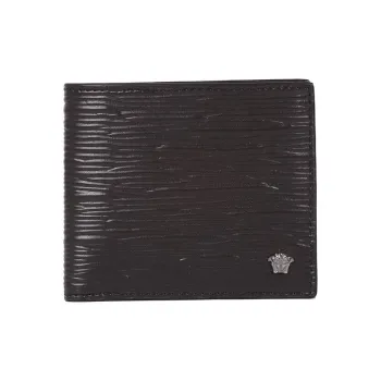 VERSACE Cow Leather Wallet Men's Brown