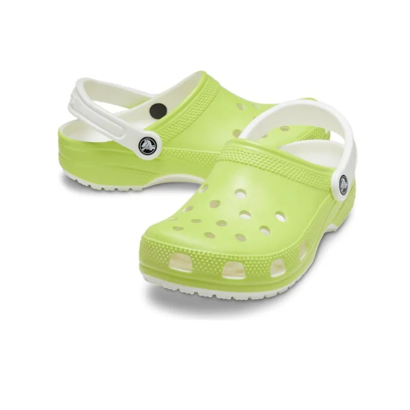 Crocs Classic Glow In The Dark Clogs 'Lime Green White'-2