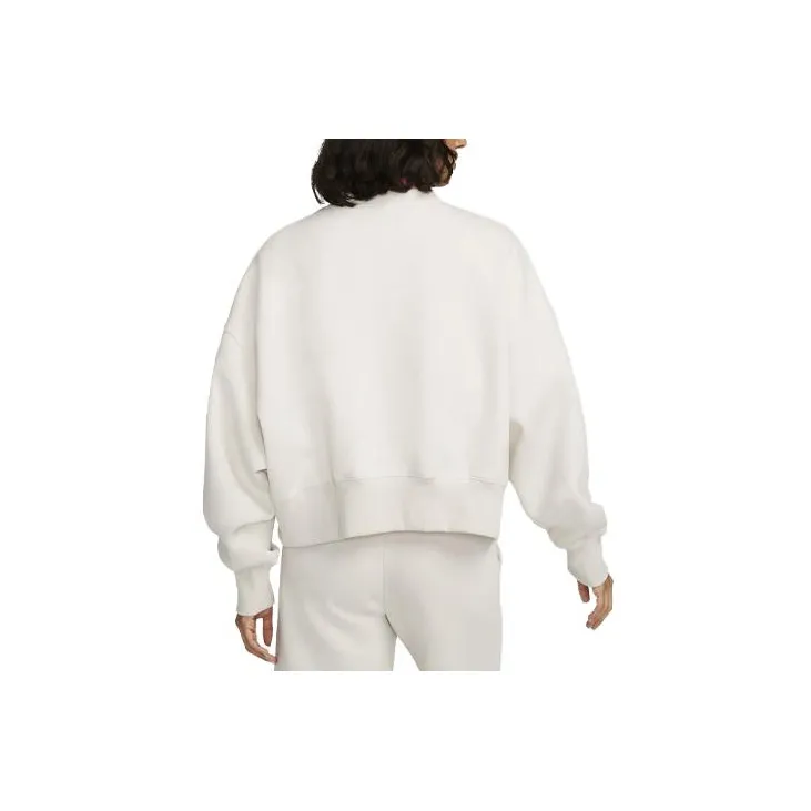 Nike Women's Phoenix Fleece Oversized Crew Sweatshirt Light Orewood Brown/Sail-1