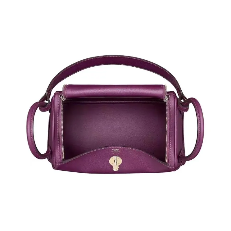 HERMES Lindy Evercolor Calfskin Handbag Shoulder Bag Women's P9 Anemone Sea Anemone Purple-1