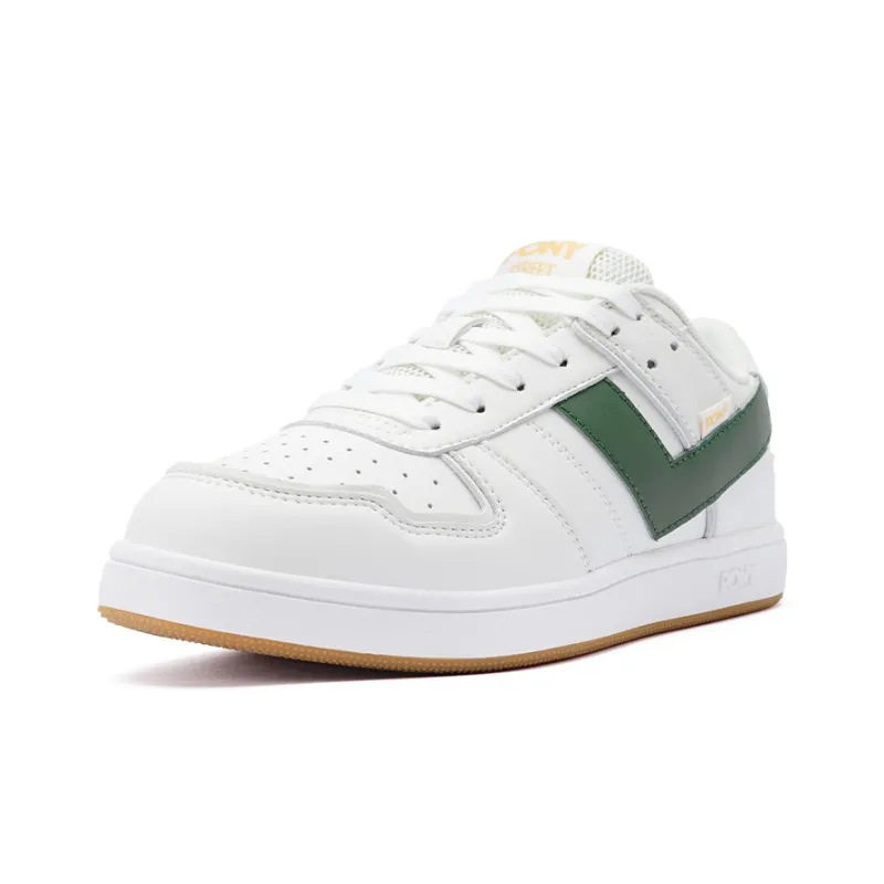 PONY Street Series Low Top Skateboard Shoes Unisex White Green-1