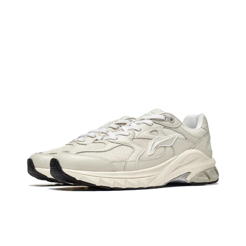 LiNing Furious Rider Runner Cushioned Slip Resistant Low Top Casual Shoes Men's Beige Gray-2