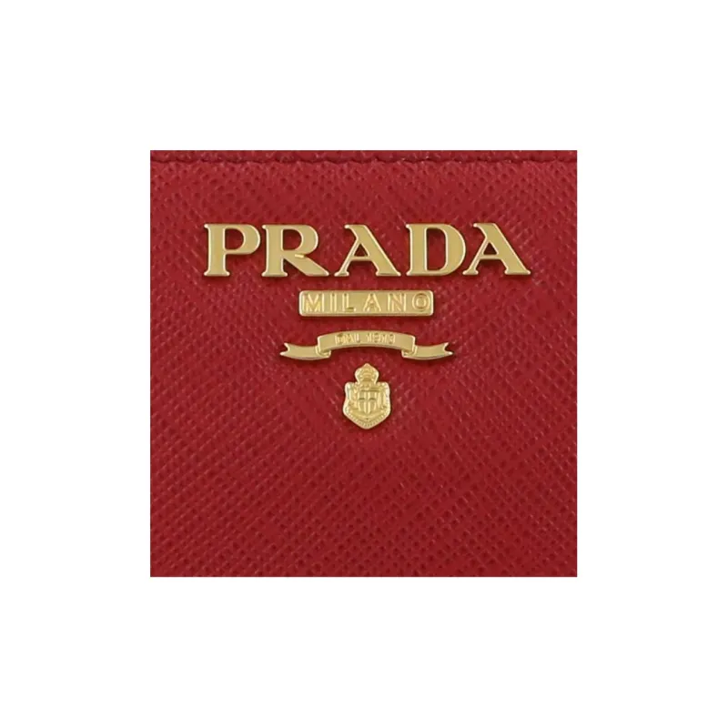 PRADA Leather Clutches Wallets Large Size Women's Red-7