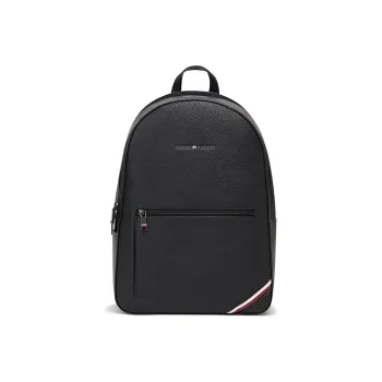 Tommy Hilfiger Polyester With Artificial Leather Backpack Medium Size Men's Black