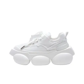 LAST LAZY Wheel Shoes Anti-Slip And Wear-Resistant Platform Shoes Women's White