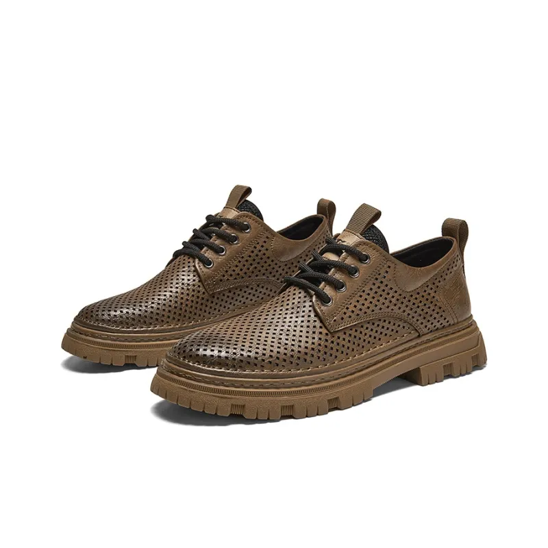 G.N.SHIJIA Men's Casual Shoes Men Low Top Black/Brown-2