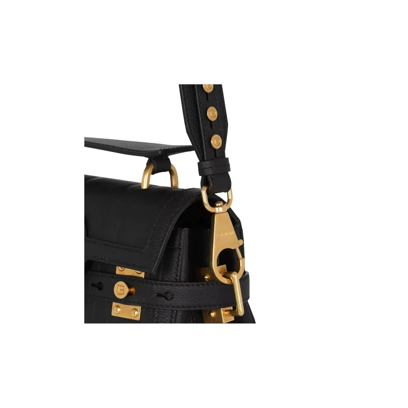 BALMAIN B-BUZZ Calfskin Handbag Shoulder Bag Crossbody Bag Women's Black-5