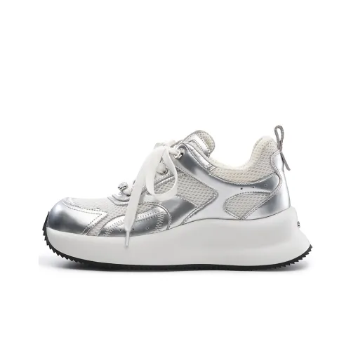 Lucia Tacci Designer Collection Lifestyle Shoes Unisex Low-Top Silver