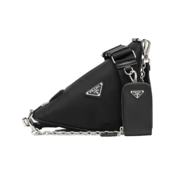 PRADA Nylon Triangle Bag Portable Crossbody Bag Shoulder Bag Women's Black