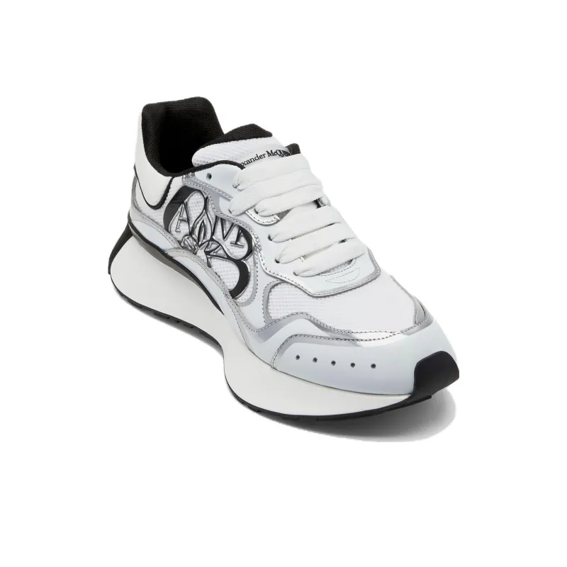 Alexander McQueen Sprint Runner Chalk White Black Print-2