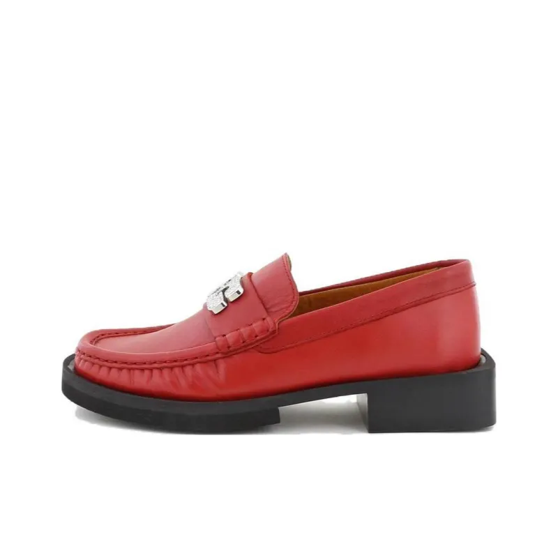 GANNI Logo-plaque Leather Loafer-0
