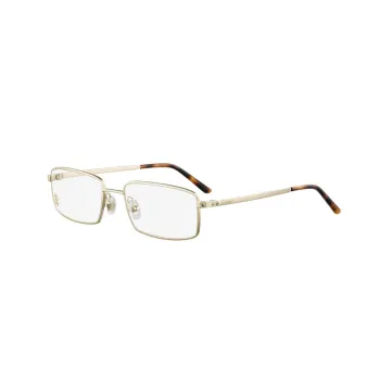 CARTIER Metal Irregular Shape Eyeglass Frames Men's Gold
