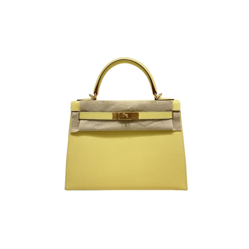 HERMES Kelly Epsom Leather Kelly Bag Handbags Regular Women's 1Z Jaune Poussin Chick Yellow-1