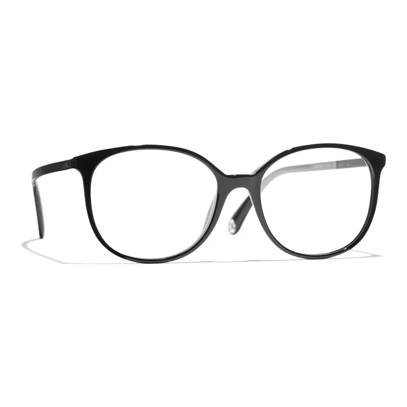 CHANEL Plate Frame Butterfly Eyeglass Frames Unisex Black-1