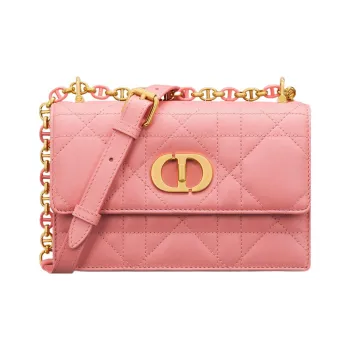 DIOR Caro Sheepskin Crossbody Bag, Shoulder Bag Women's Light Pink