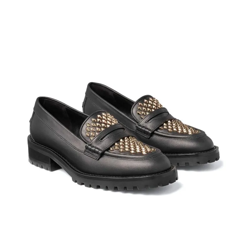 Jimmy Choo Deanna Stud-embellished Loafers-2