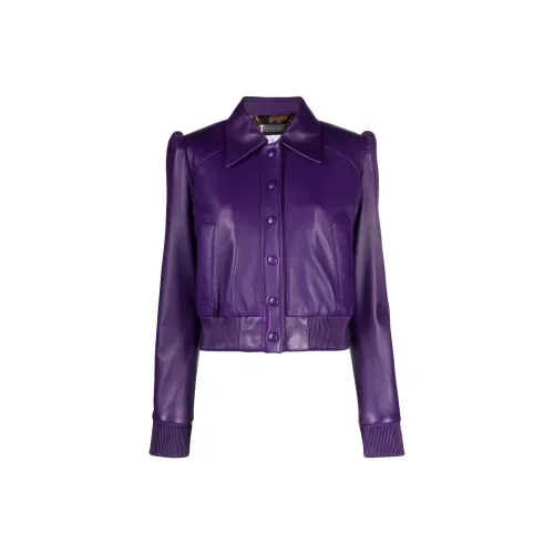 PHILIPP PLEIN Leather Jackets Women's Purple