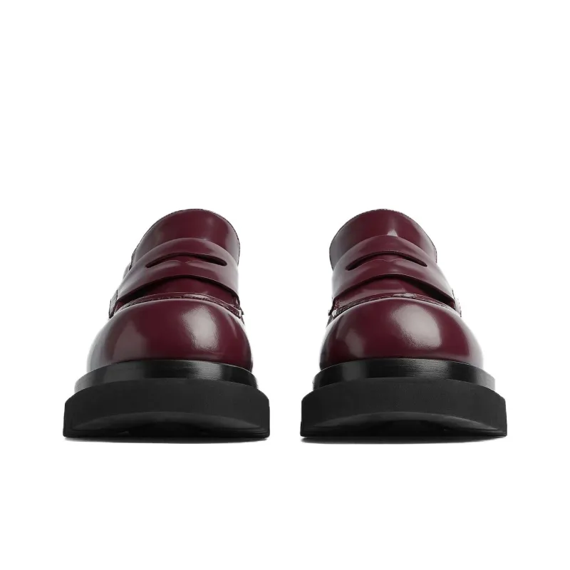 Bottega Veneta Lug Loafers Men's Burgundy-2