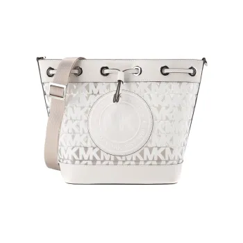 MICHAEL KORS Fulton Artificial Leather Plastic Bucket Bags Crossbody Bag Shoulder Bag Medium Size Women's White