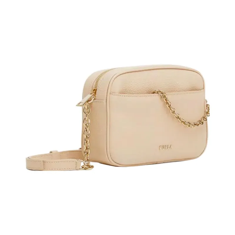 Furla Grained Calfskin Shoulder Bag Crossbody Bag Mini Women's Gold-1