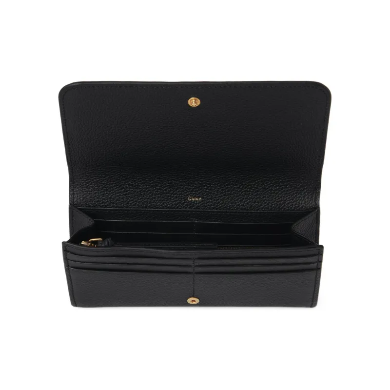 Chloe Marcie Grained Calfskin Wallet Women's Black-2