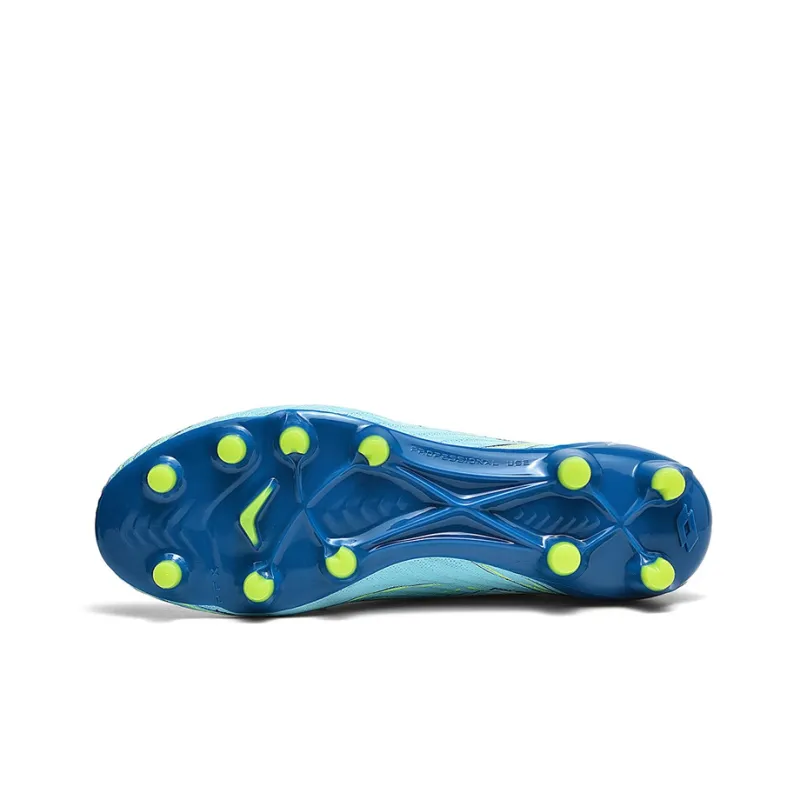 LOTTO FG Rubber Long Studs Natural Ground Cushioned Slip Resistant Abrasion Resistant Soccer Shoes Men's Blue-5