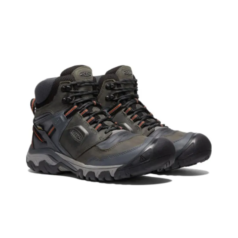 KEEN Ridge Fle Wear-resistant And Waterproof High-Top Outdoor Athletic Shoes Men's Black-2