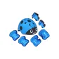 Blue 6-Piece Protective Gear Set+Blue Ladybug Helmet (One Size)