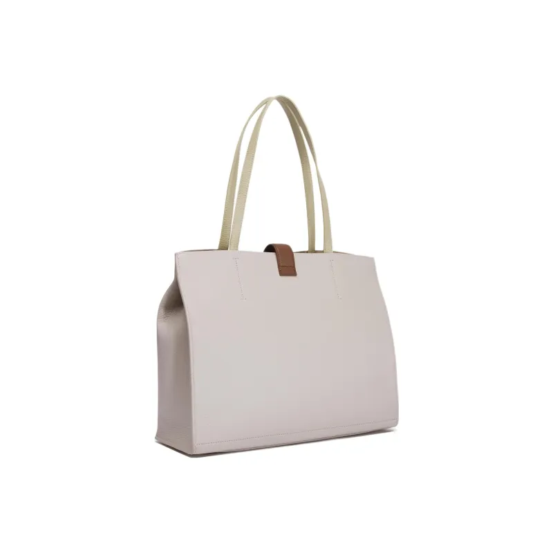 Furla Sofia Collection Grained Leather Tote Bag Shopping Bag Handbag Large Size Women's Ecru-2