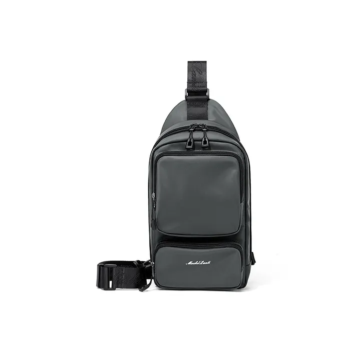 MashaLanti Oxford One Shoulder Crossbody Sling Bags Men's Smoke Gray/Black-9
