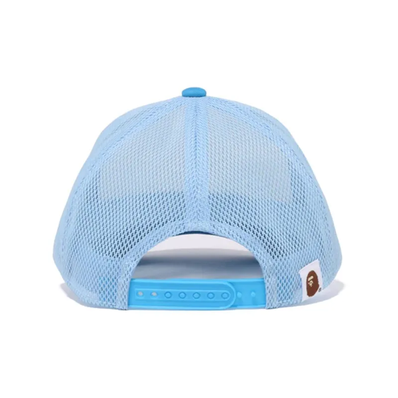 A BATHING APE Nylon Baseball Caps Women's Blue/White-2