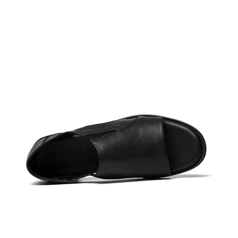 YEDANI Roman Sandals Men's Black-4