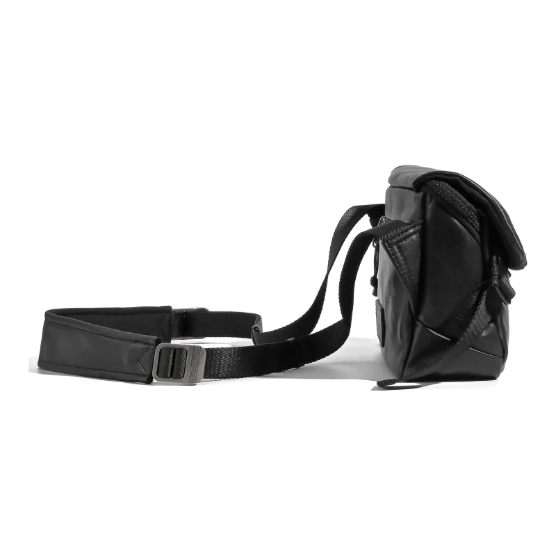 Ace Paul Top Grain Cow Leather Shoulder Bag Crossbody Bag Medium Size Men's Black-4