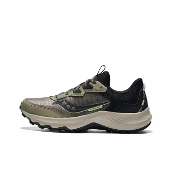 Saucony AURA TR Slip Resistant Support Lightweight Low Top Trail Running Shoes Men's Coffee Black