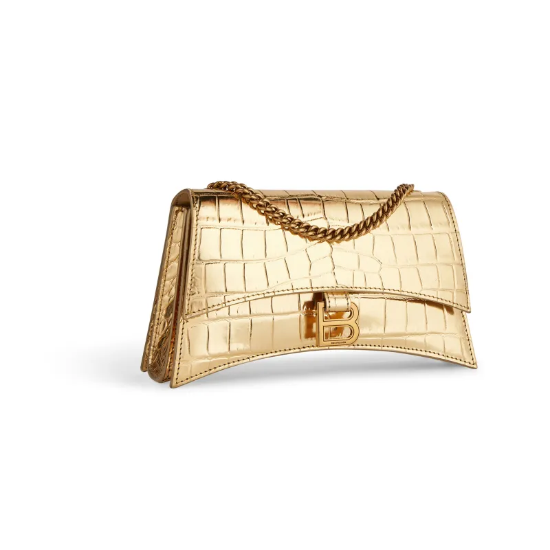 Balenciaga CRUSH Calfskin Crossbody Bag Shoulder Bag Women's Gold-2