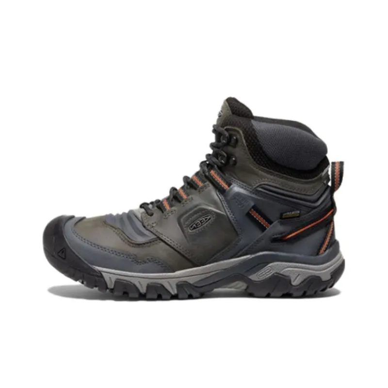 KEEN Ridge Fle Wear-resistant And Waterproof High-Top Outdoor Athletic Shoes Men's Black-0