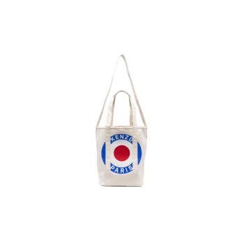 KENZO Canvas Bag, Tote Bag, Shopping Bag, One Shoulder Handbag Large Size Men's Light Beige