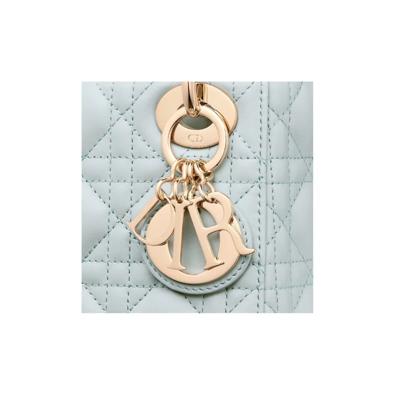 DIOR Lady Dior Sheepskin Dior Bag Shoulder Bag Crossbody Bag Handbag Mini Women's Blue-5