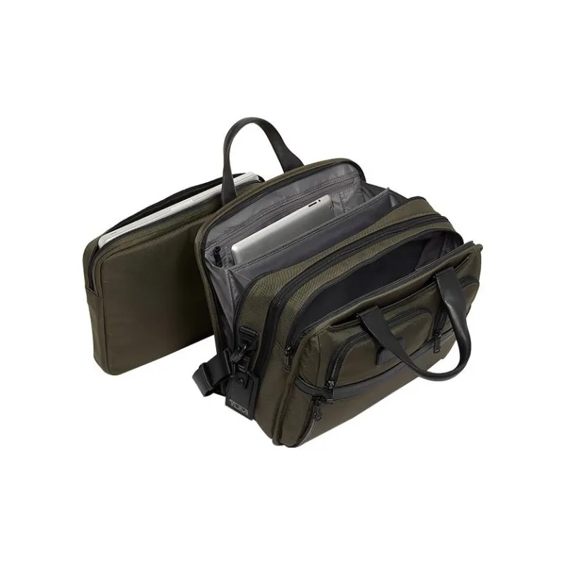 TUMI Nylon Portable One Shoulder Laptop Bag Briefcase Large Size Men's Olive Green-2