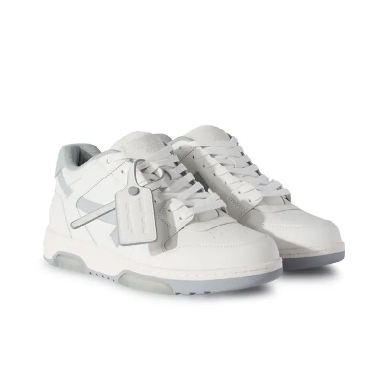 OFF WHITE Out Of Office Leather Sneakers 'Grey White'-2
