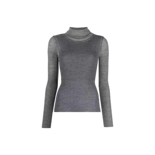 R13 Layered Roll-neck Ribbed Top