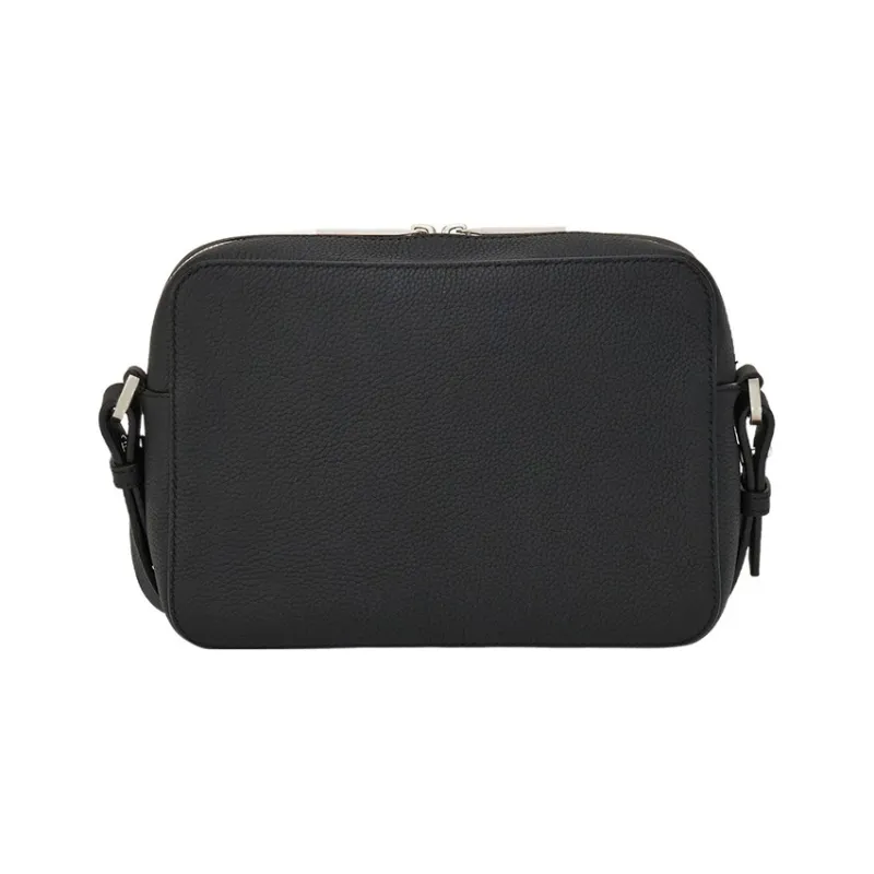 FERRAGAMO Calfskin Shoulder Bag, Crossbody Bag Regular Men's Black-3