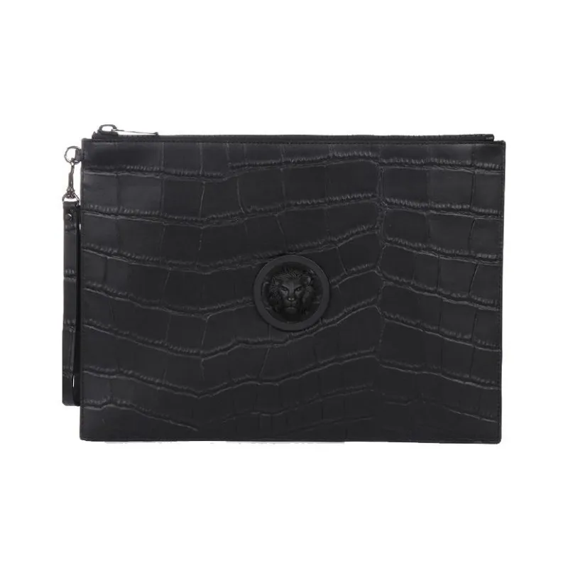 VERSACE Cow Leather Wrist Clutches Regular Men's Black-0
