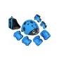 Blue 6-Piece Protective Gear Set+Blue Ladybug Helmet+Blue Triple-Layer Storage Bag