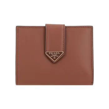 PRADA Calfskin Wallet Regular Women's Light Brown