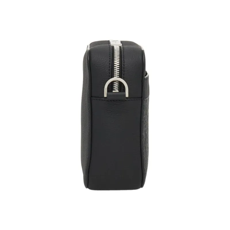 FERRAGAMO Calfskin Shoulder Bag, Crossbody Bag Regular Men's Black-2