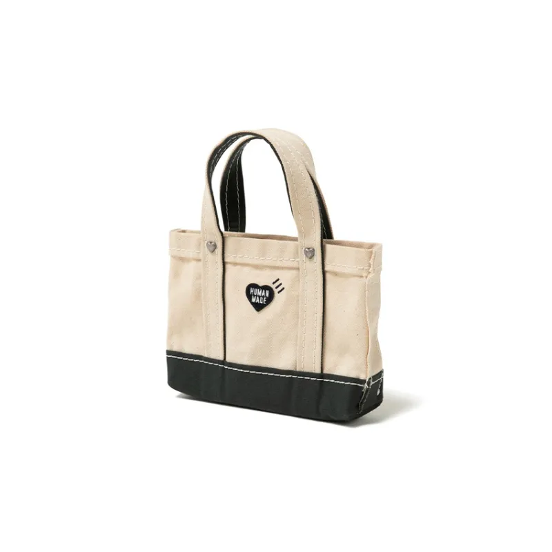 HUMAN MADE Heavy Canvas Mini Shoulder Tote Bag White-1