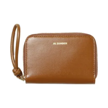 JIL SANDER Calfskin Wallet Trumpets Unisex Brown