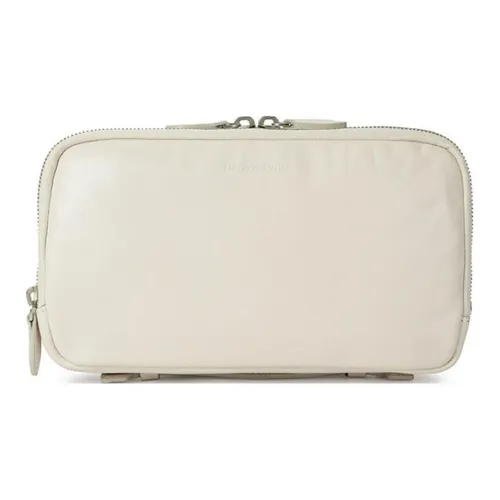 EMPORIO ARMANI Leather Storage Bags Clutches Unisex White